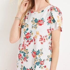 Maurices Multicolor Floral Short Sleeve Top
